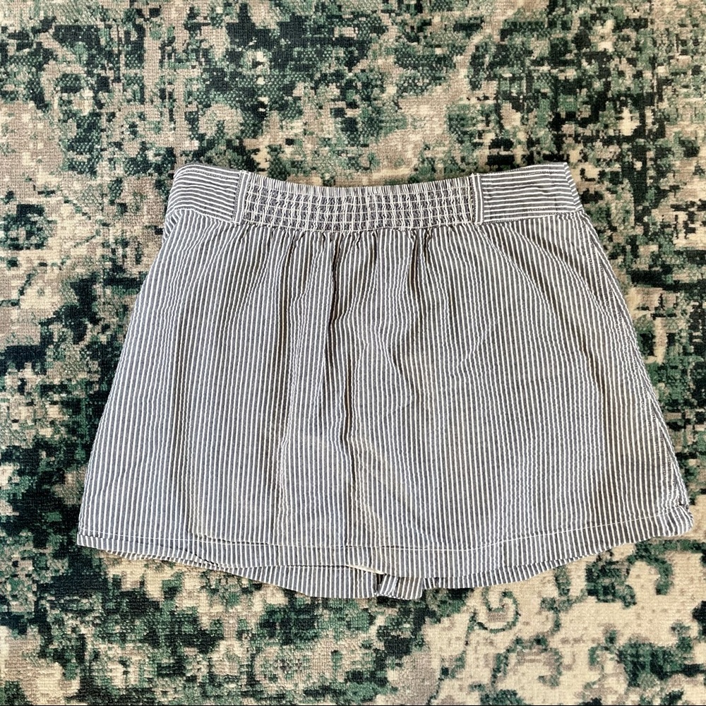 American Eagle Outfitters Blue Striped Seersucker Skirt Size Medium Lined Summer - Picture 11 of 11